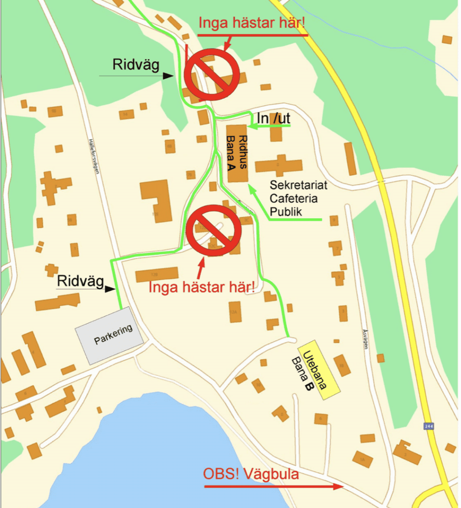 Karta över ridskolans område i Gyttorp